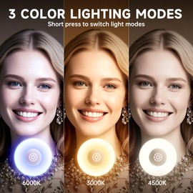 MINISO Vanity Mirror with Lights and Bluetooth Speaker-11.5" x 14" Arched Makeup Mirror with 3 Color Lights, Adjustable Brightness,10X Magnification, 360°Rotation