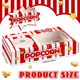 Reallnaive 24pcs Christmas Movie Night Snack Trays Movie Night Supplies Popcorn Tray Movie Boxes Hold Popcorn Candy Food Drink Disposable Container Movie Theater Snack Holder for Birthday Family Party