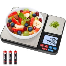 22lb Dual Platform Digital Kitchen Scale, Diyife Stainless Steel Food Scale with 22lb and 17.6oz Precision Capacity (0.01oz/0.001oz), 7 Units, Tare, Multifunctional for Baking Cooking Food Weighing