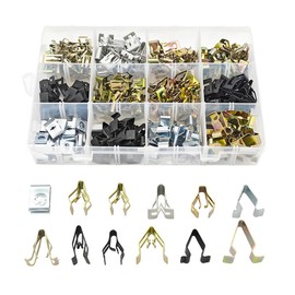 BESULEN Car Dashboard Trim Clips, 240pcs 12 Sizes Dashboard Trim Fixing Rivets Metal Retainer, Automotive Trim Moulding Fastener Clips, Metal Dash Retainer Clips Replacement for Most Cars