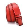 DOOPAI Men's Leather Ratchet Belt - Adjustable Slide Red Belt
