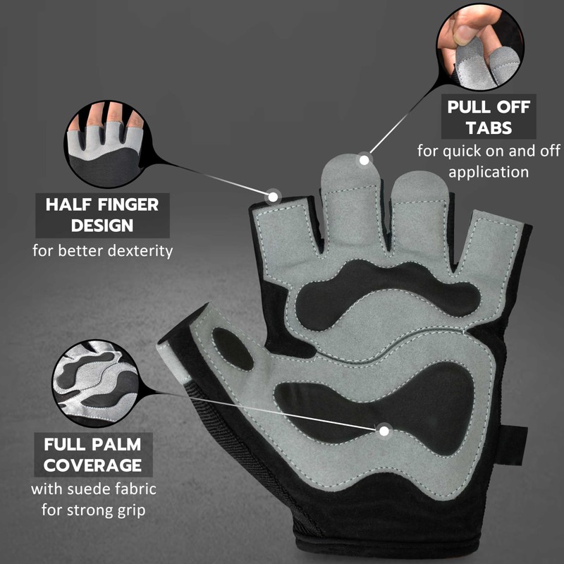 AQF Weight Lifting Gym Gloves Training Workout Fitness Gloves for