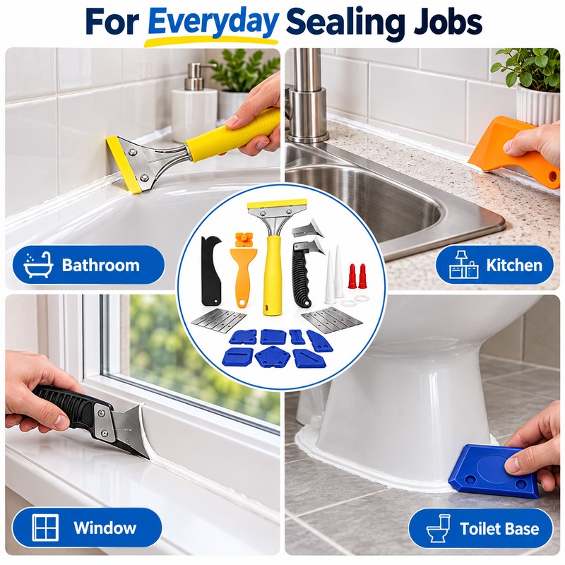 25-Piece Caulking Tool Kit for Bathroom & Kitchen – Caulk