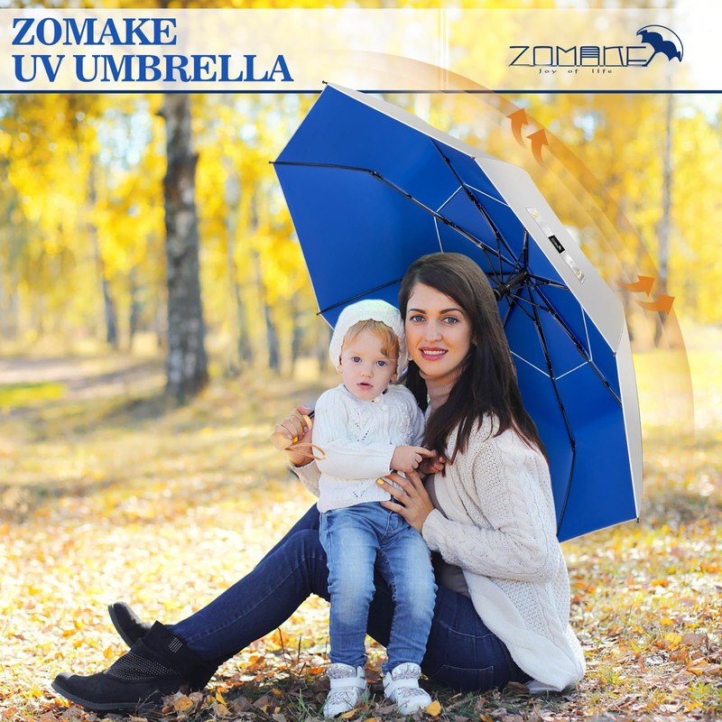ZOMAKE Umbrella Compact UV Protection, Parasol Portable Automatic for Men