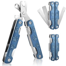 TANDD Dog Nail Clipper and Trimmer 4-in-1, Professional Pet Nail Clippers with Safety Guard for Small Medium Large Dog & Cat (Blue)