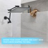 PDPBath Shower Extension Arm, 16" Upgrade Solid Brass Shower Head