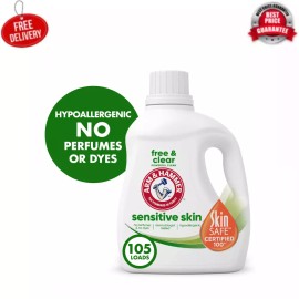 Arm & Hammer Sensitive Skin Free & Clear Laundry Detergent, 105 Loads, 105 fl oz
