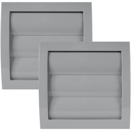 Vent Systems 4'' Inch Gray Air Vent Cover, Pack of 2, Dryer Vents and Bathroom Exhaust Vent Pipe, Louvered Outdoor Dryer Vent Cover Opening Flap Vent, Keeps Out Insects, Birds and Rodents