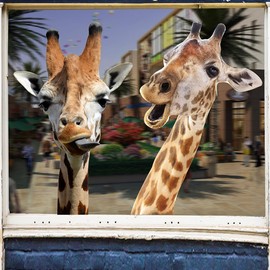 Giraffe Wall Sticker,Giraffe Lover Gift Window Decal,Cute Animal Wall Decor