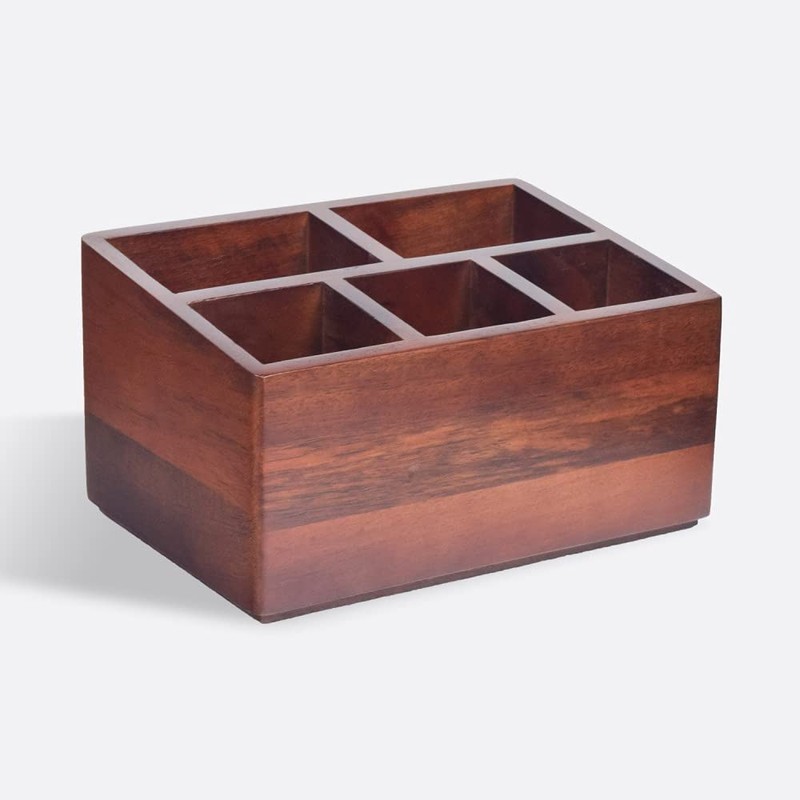 Brick Brown Premium Handcrafted Wooden Spoon stand for kitchen |