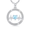 LAVUMO Heartbeat Necklaces for women Sterling Silver Cubic Zirconia Pendant