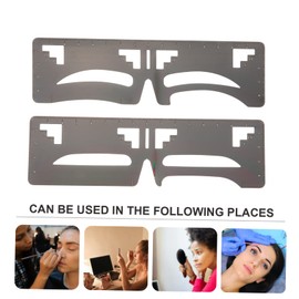 Mikinona 2pcs Eyebrow Shaping Stencils Brow Ruler Template for Accurate Makeup Application Easy Use Brow Positioning Tool for Symmetrical Eyebrows for Beginners and Experts