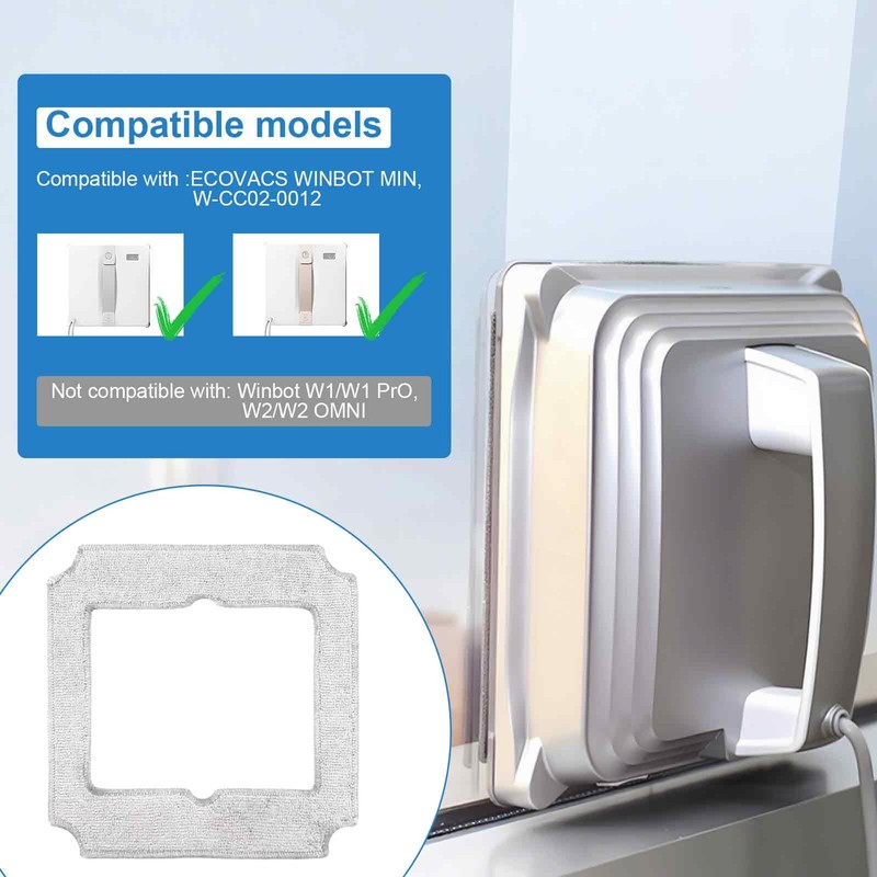 Pack of 10 Cleaning Cloths for Ecovacs Winbot Mini Family