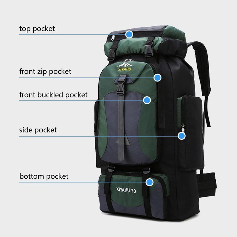 CINGHI LUSSO Hiking Backpack 70L Rucksack for Men Women Waterproof