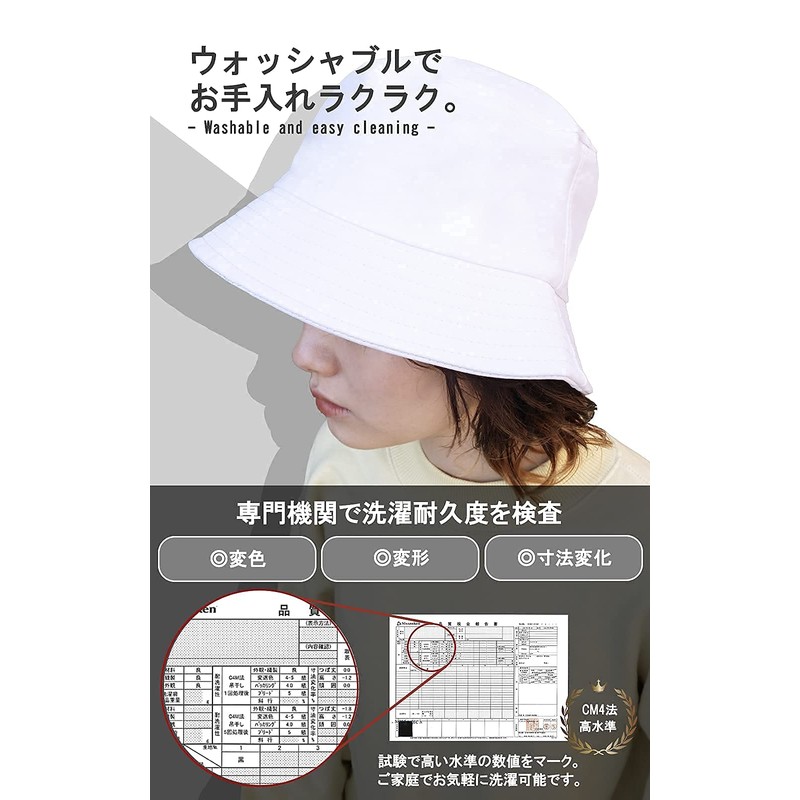 cocyu Women's Bucket Hat Size Adjustable, Washable, Simple, Solid, Black