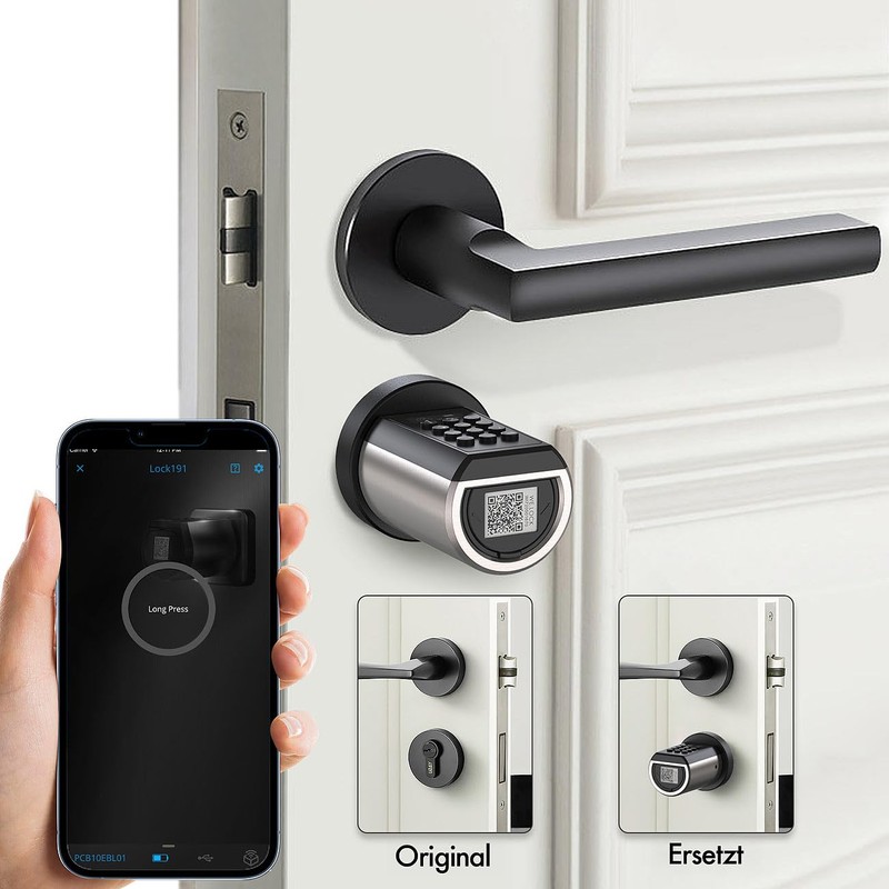VisorTech Automatic door lock: electronic lock cylinder for doors 30-70