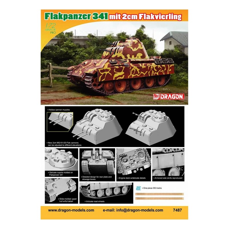 Dragon 500777487-1:72 Flakpanzer 341 mit Flakvierling, 2 cm