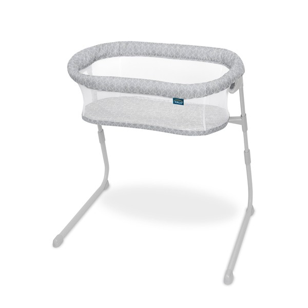 HALO Baby Flex BassiNest, Adjustable Travel Bassinet, Easy Folding, Lightweight with Mattress and Carrying Bag, Morning Mist