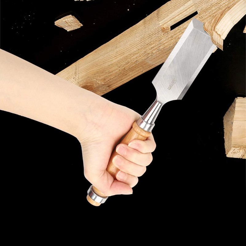 Wood Chisel Tool, 38mm Construction Wooden Handle Flat Chisel for
