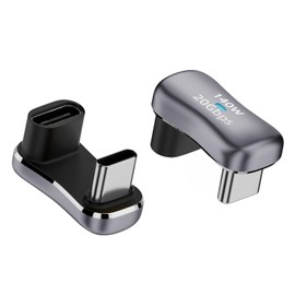 WENZIYAXU 180-Degree USB Type-C Adapter, High Speed 20Gbps Data Transfer, 240W Power Delivery, Male to Female Connector 2Pack