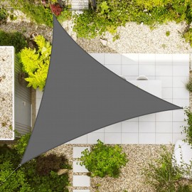 AXT SHADE Awning Waterproof Triangular 3 x 3 x 3 m Weather Protection Sun Protection with UV Protection for Patio Balcony Garden Grey Anthracite