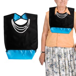 Washable Adult Bibs for Elderly Women, Waterproof Eating Bib with Food Catcher Pocket, Full Coverage Meal Protection for Seniors, Patients & Caregivers - Durable, Reusable, and Stylish