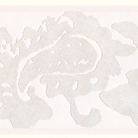 CONCORD WALLCOVERINGS ™ Wallpaper Border Abstract Pattern Floral Ornament Leaves for Living Room Dining Area Bedroom, White Gray, 16.4 ft by 7 in 268716