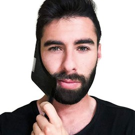 Timotech Peine para barba y guía modeladora de corte para hombre | Accesorio para modelar barba y cuidado de cabello facial | Set de cuidado del cabello facial para alineación perfecta (2 piezas)