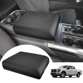 ANMOSVO Center Console Cover for Ford F150 2021-2024 2025 - Middle Console Lid Protector Elbow Cushion Pad for Ford F150 Accessories 2021 2022 2023 2024 2025 (Bucket Seat Only)