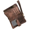 AOXONEL Women's Small Bifold Leather Wallet RFID Blocking Ladies Wristlet
