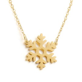 OutstandLong Christmas Snowflake Pendant Necklace Stainless Steel Elegant Snow Gift for Girls Women New Year Holiday Gifts, 18" Rolo Chain