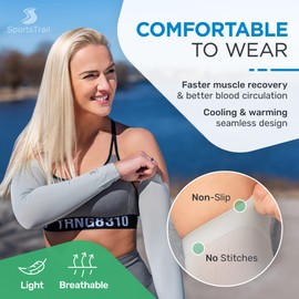 sportstrail Cooling Arm Sleeves for Men & Women – Breathable, Moisture-Wicking Arm Sleeves for Women, Men & Kids