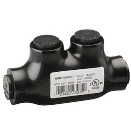 Wengart Black Insulated Splice Connector,2-14 Gauge Aluminum to Copper Wire Connectors,5/32" Slotted Allen Hex,6061-T6 Aluminum CU9AL,UL Listed