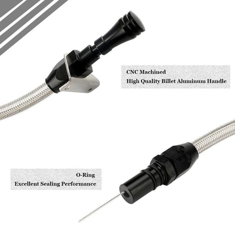 Firewall Mounted Trans Flexable Dipstick with Stainless Steel Braided Housing