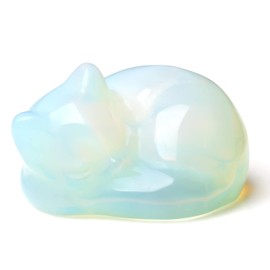 XIANNVXI Sleeping Cat Ornament for Cat Lovers,Cat Gifts for Women,38mm Opal Crystal Cat Figurine Ornaments for Living Room,Cat Gifts for Christmas Cat Themed Gifts,Cute Cat Statue