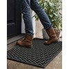 DEXI Front Door Mat Outside Entrance Rubber 19x30, Welcome Floor