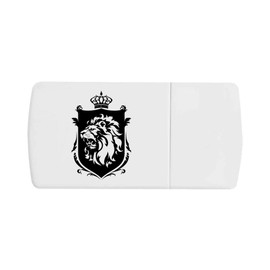 'Lion and Crown Coat of Arms' Pill Box with Tablet Splitter (PI00034584)