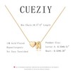 CUEZIY Heart Necklace 14K Gold Plated Heart Shaped Bubble Letter