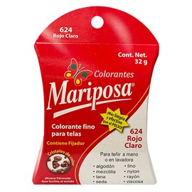 Colorante Mariposa Cristales 32 grs 624 Rojo Claro