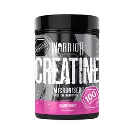 Warrior Warrior Creatine Monohydrate Powder C Micronised for Easy Mixing and Consumption C Proven to Improve Physical Performance/Recovery, 5g Servings (Blazin' Berry, 500g)