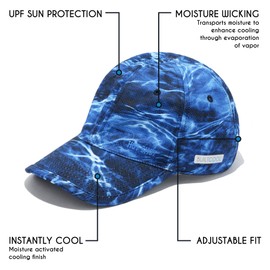 BUILTCOOL Adult Cooling Baseball Hat – Men & Women Moisture Wicking, Mesh Back, Lightweight, Performance Ball Cap for Fishing, Hiking, Kayaking, Golf, One Size, MO Elements