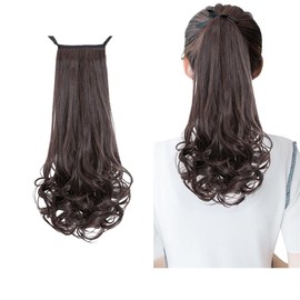 Ponytail Wig, Ribbon Type, Curl, 13.8 inches (35 cm), Point Wig, Fluffy Curly Hair, Partial Wig, Easy to Wear, Natural Extension, Wig, One Touch, Heat Resistant, Small Face Effect, Recitals, Dance,