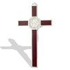 Deluxe Catholic Saint Benedict Wall Crucifix (Silver-Tone)