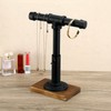 MyGift Industrial Pipe Black Metal T-Bar Jewelry Bracelet & Necklace