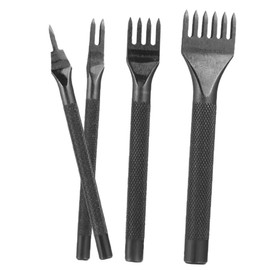 Tofficu 4pcs Leather Punch Set Multi-Function Punching Tool for Leather Craft Metal Hole Puncher DIY Punching Tool Kit
