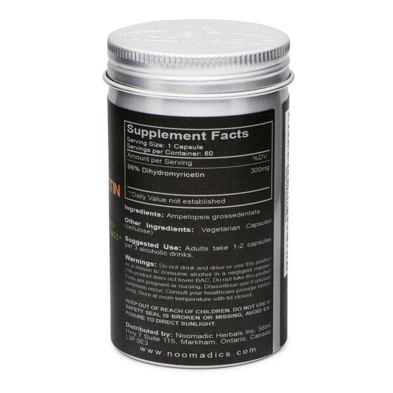 Noomadic Dihydromyricetin (DHM), 60 Capsules | 300mg Each, Also Known