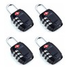 4 Black TSA Travel Locks Luggage Locks with 3-Digit Combination