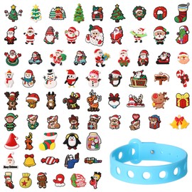 Rocf Rossini 70 Pack Shoe Charms Christmas for Girls Teens Party Favors - Fun and Durable Boys Slipper Decoration for Bags and Wristbands - Perfect Gifts for Kids and Adults