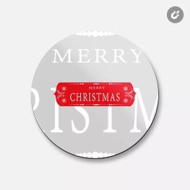 Unbranded Merry Christmas Floral | 4'' X 4'' Round Decorative Magnet