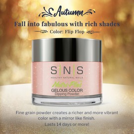 SNS Nail Dip Powder, Gelous Color Dipping Powder - Flip Flop (Pink) - Long-Lasting Acrylic Nail Color Lasts 14 Days - Low Odor & No UV Lamp required - 1 oz